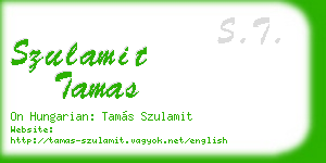 szulamit tamas business card
